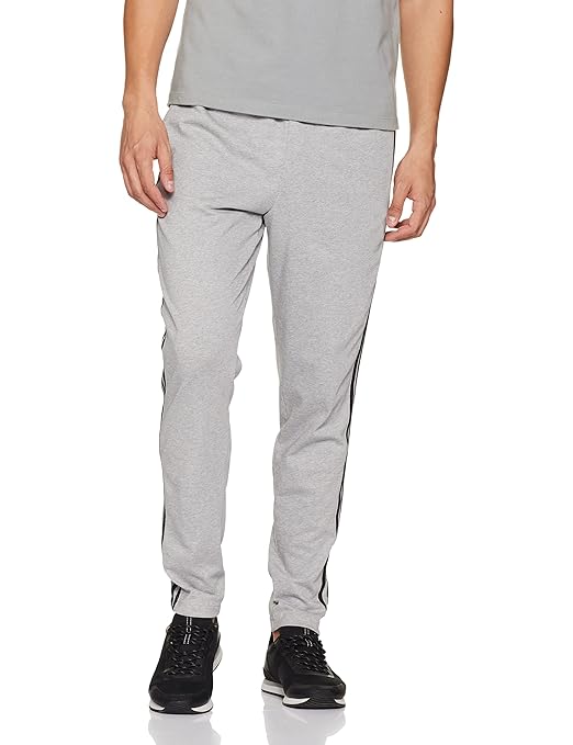 Adidas Combo Color -Style Solid Casual Track-Pants(Black. Grey)