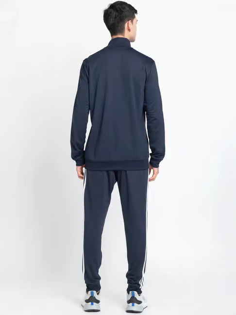Adidas Striped Navy Blue Track Suit (Jacket & Track Pant)