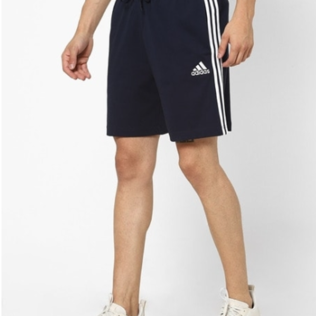 ADIDAS Solid Men Sports Shorts (Black Three Strips)