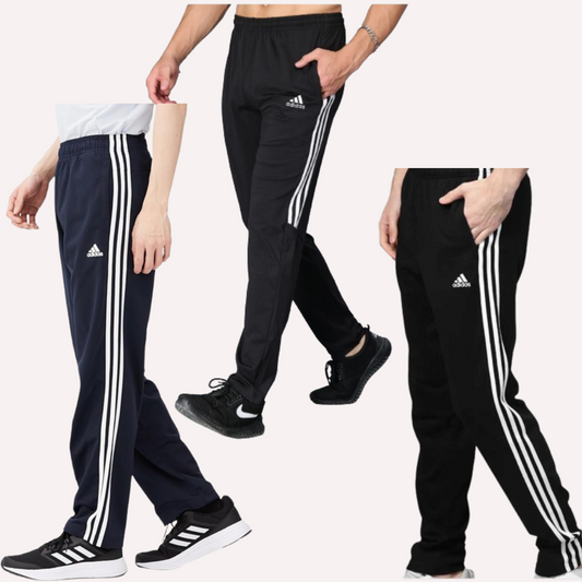 Adidas Three (03) Combo Color -Style Solid Casual Track-Pants